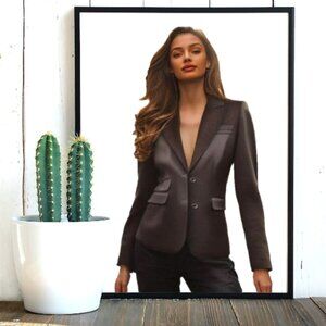 Robert Graham Black Reptile Textured Single Breasted Blazer Size 8